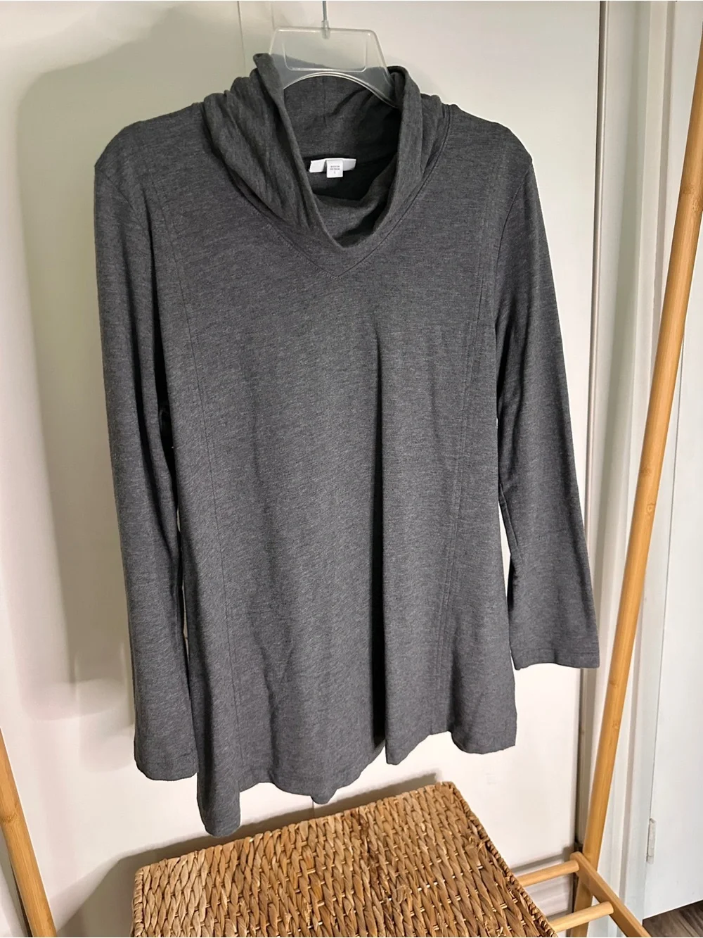 Women's Charcoal Cowl Neck Pullover Hoodie large